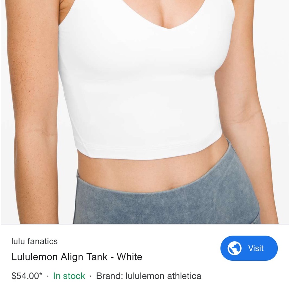 Lulu NWT align crop white size 6